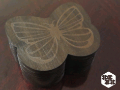 Laser Cut Butterfly Box With Lid DXF File