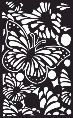 Laser Cut Butterfly Jali Panel for Room Separator DXF File