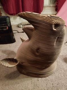 Laser Cut Cardboard Rhino Head Free DWG File