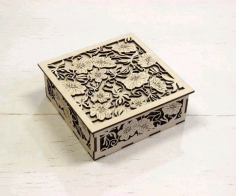 Laser Cut Carved Gift Box Decorative Treat Box DXF File