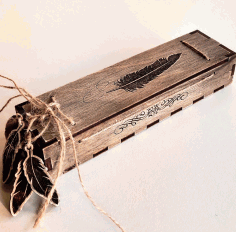 Laser Cut Carved Wooden Pen Holder Box CDR File