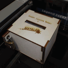 Laser Cut Cash Box 4mm DXF File
