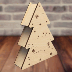 Laser Cut Christmas Tree Gift Box, Wooden Gift Box DXF, CDR and Ai Vector File