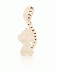 Laser Cut Cute Cat Growth Height Chart Free CDR Vectors File