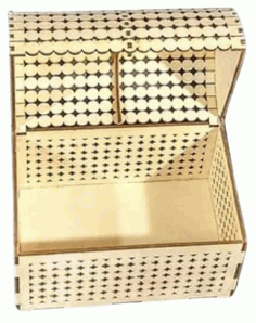 Laser Cut Decorative Treasure Chest Jewelry Box, Wooden Storage Box Vector File
