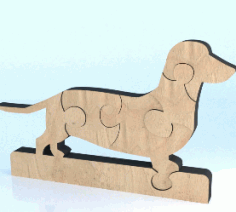 Laser Cut Dog Puzzle Animal Vector Toys CDR File