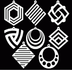 Laser Cut Earring Layout DXF and CDR File