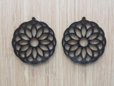 Laser Cut Earrings Acrylic Flower Design DXF File