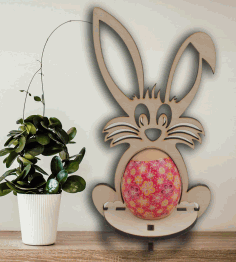 Laser Cut Easter Bunny Stand Template, Wooden Egg Holder Vector File