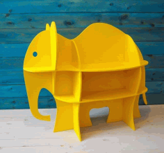 Laser Cut Elephant Shelf Book Shelf Furniture For Baby Nursery Kids Room CDR File