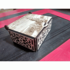 Laser Cut Engraved Decorative Box with Lid CDR File