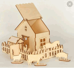 Laser Cut Farm House CDR File