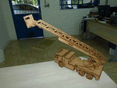Laser Cut Fire Brigade Ladder Truck 3D Puzzle CDR File