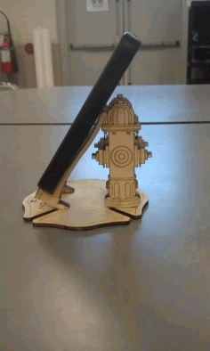 Laser Cut Fire hydrant Phone Stand Vector CDR File