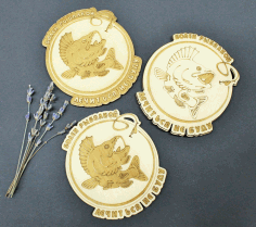 Laser Cut Fish Magnet Gift For Fisherman CNC Laser Cut DXF File