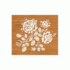 Laser Cut Floral Engraving Design Free Vector DXF File