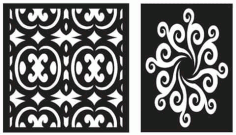 Laser Cut Floral Grille Pattern Design Free Vector DXF File