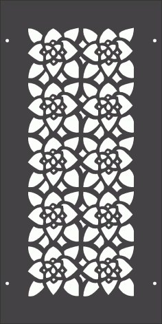 Laser Cut Floral Pattern Separator Free Vector DXF File