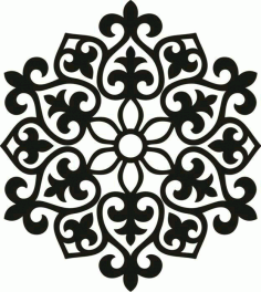 Laser Cut Floral Pattern Stencil Free Vector DXF File