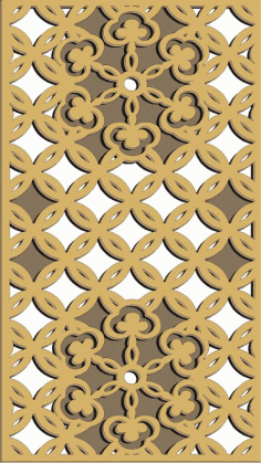 Laser Cut Floral Wooden Engraved Door Panel CDR Vectors File