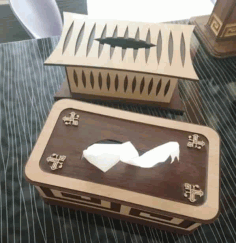 laser cut Gift Box, Wooden Tissue Box, Wooden Decorative Box Vector File