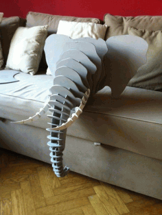 Laser Cut Grey Elephant Big Head 3D Puzzle CDR Vectors File