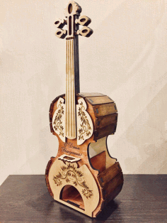 Laser Cut Guitar Shaped Tea House Free CDR Vectors File