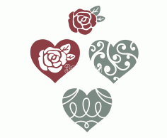 Laser Cut Heart Monograms Free DXF Vectors File
