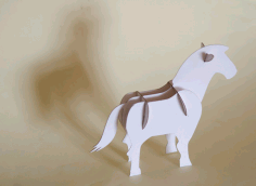 Laser Cut Horse 3D Puzzle CDR File