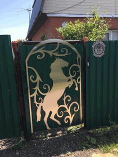 Laser Cut Horse Gate Plasma Cut Art DXF File