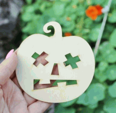 Laser Cut Jack O Lantern Face Coaster 768×512 Vector File