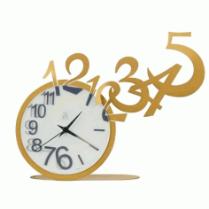 Laser Cut Jumping Out Numbers Wall Clock CDR and DXF File