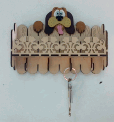 Laser Cut Key Hanger Dog 3mm 3D Puzzle CDR File