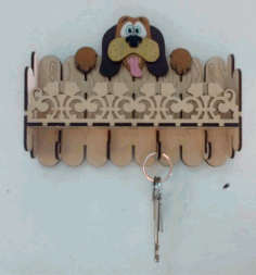 Laser Cut Key Hanger Dog 3mm Free Vector CDR File