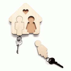 Laser Cut Key Hanger for Couple Free DXF Vectors File