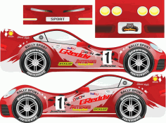 Laser Cut Krovatka Rally Sports Car CDR File