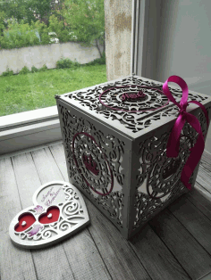 Laser Cut Layout for Wedding Box Free CDR Vectors File