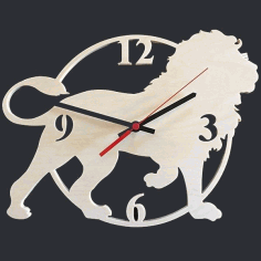 Laser Cut Lion Wall Clock CDR, DXF, SVG Vector File