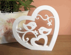 Laser Cut Love Birds Free CDR File
