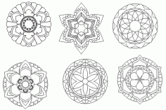 Laser Cut mandala designs DXF File