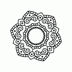 Laser Cut Mandala Floral Pattern Design Free Vector DXF File
