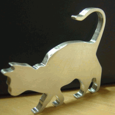 Laser Cut Metal Art Cat DXF File