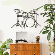 Laser Cut Metal Drum Wall Decor Panel, Wall Decor Template Vector File