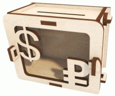 Laser Cut Money Box Plywood 5mm Free Vector File