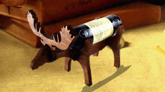 laser cut Moose Wine Bottle Stand, Wooden Animal Bottle Stand Vector File
