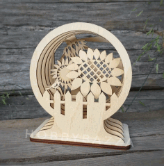 Laser Cut Multi-Layer Wooden 3D Desk Decoration Vector File
