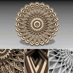 Laser Cut Multilayer 3D Mandala Design DXF File