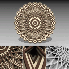 Laser Cut Multilayer 3D Mandala Ornament DXF File