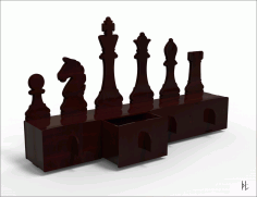 Laser Cut Organizer Chess 4mm CDR File