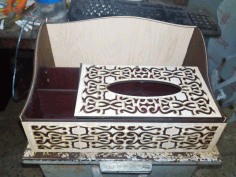 Laser Cut Organizer With Tissue Box Free CDR Vectors File